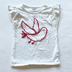 Crazy 8 White Embroidered Dove Shirt size 4T